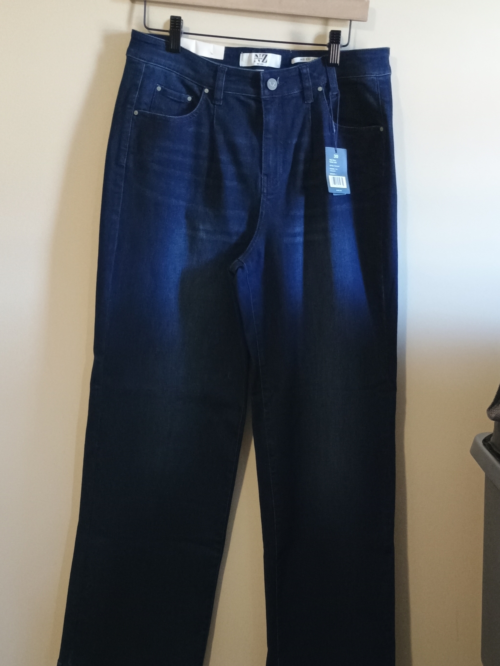 NWT NIC+ZOE Dark Wash High Rise Wide Leg Jeans Size 30/ 10 In USA Stretch